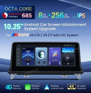 XTRONS QWBX14X5CI AUTORADIO GPS BMW X5 E70 X6 E71 CIC Android 14 WIFI Snapdragon - Imagen 1 de 18