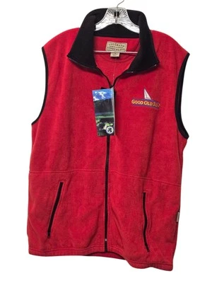 Chaleco polar Timberline Colorado Logo Good Old Boat bolsillos rojos cremallera talla grande  Foto 1 de 4