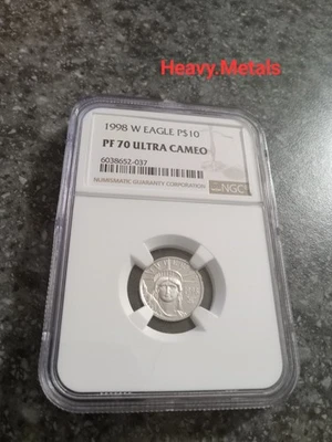 1998 W 1/10 oz $10 PROOF Platinum Eagle PF70 NGC NICE LOW PRICE!! - Image 1 of 4