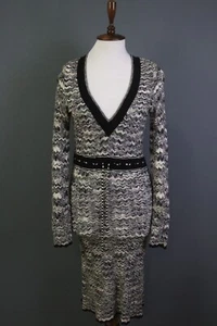 MISSONI Gray Merino Knit Bodycon A-Line Sweater Dress Size 6 - Picture 1 of 20