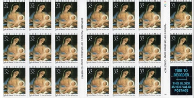 Scott #3112a MADONNA & CHILD (Matteis) Booklet of 20 Stamps - MNH P#2222-1 - Image 1 of 2