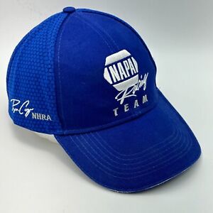 Cat Caterpillar Hat Cap Racing Indy NHRA Arca Outlaws Blue Geo Print Strapback