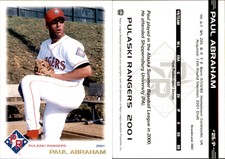 Paul Abraham 2001 Grandstand Pulaski Rangers #25 Card *AutographDen*