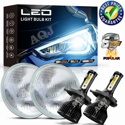 For 1986-1995 Suzuki Samurai SJ410 Pair 7inch LED Round Headlight Hi-Lo Beam USA - Image 1 of 4