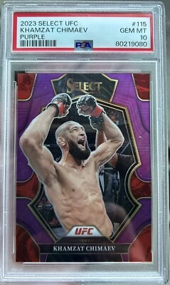 2023 UFC Select KHAMZAT CHIMAEV Premier Level Purple Prizm /99 #115 PSA 10💎🔥 - Image 1 of 3