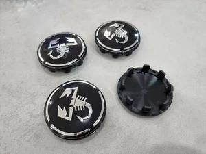 Loghi wheel cover black chrome 56mm complete mats Fiat Abarth 500 spider - Picture 1 of 2