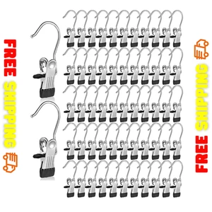 Mehrzweck Clip Aufhänger Haken Edelstahl rutschfest Hut Stiefel Kleiderhaken - Bild 1 von 8