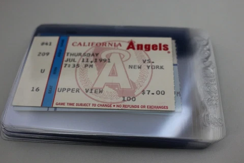 TICKET Angels vs New York Yankees July 11 1991 Seat 16 Scott Sanderson 1 Hitter Cover