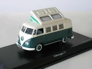 Volkswagen VW T1 Bus Camper Coche a Escala Schuco 1:43 Verde-Blanco - Imagen 1 de 2