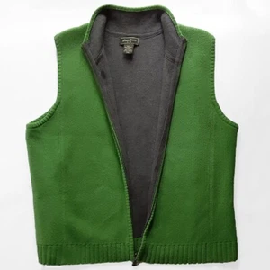 Eddie Bauer Men's Size XXL Lambs Wool Blend Knit Full Zip Vest Apple Green - Picture 1 of 5