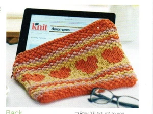 ~ Pull-Out Knitting Pattern For Pretty Love Heart iPad/Tablet Cover ~ - Picture 1 of 2