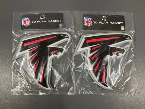 Atlanta Falcons NFL Football XXL Relief 3D Foam Magnet Team Logo Black Red 2 PK Cover
