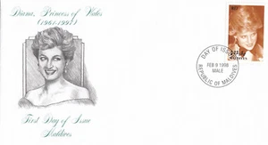 (106671) Princess Diana Death Maldives FDC 1998 - Picture 1 of 1