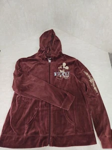 Unbranded Women's Large Mickey Mouse Brown Hooded Zip Jacket Pre-owned - Picture 1 of 12