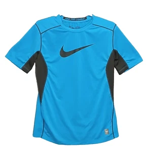 Nike Pro Combat Boys XL - Dri Fit Short Sleeve Sports Blue T-Shirt - Picture 1 of 10