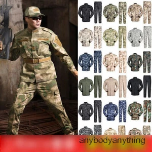 Men Tactical Combat Uniform Sets Camo Army Coat Pants Military Suits ACU Soldier - Picture 1 of 43