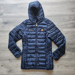 Chaqueta acolchada Ellesse Lompard para mujer talla UK 6 azul marino con capucha excelente estado - Imagen 1 de 9