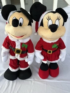 Vintage Minnie Mouse & Mickey Mouse Large Doll Set 26” Christmas Stand Up Plush - Picture 1 of 13