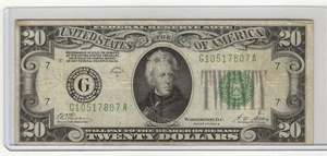 $20 1928 B Serial no G 10517807 A - Picture 1 of 2