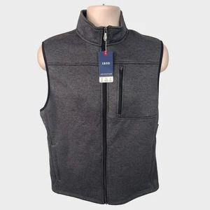 Chaleco Izod Para Hombres Mediano NUEVO NUEVO CON ETIQUETAS Gris Asfalto Cremallera Frontal 100% Poliéster - Imagen 1 de 12