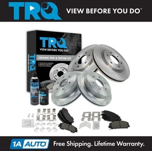 TRQ Front and Rear Brake Pad & Rotor Kit Fits 17-19 Nissan TITAN - Picture 1 of 12