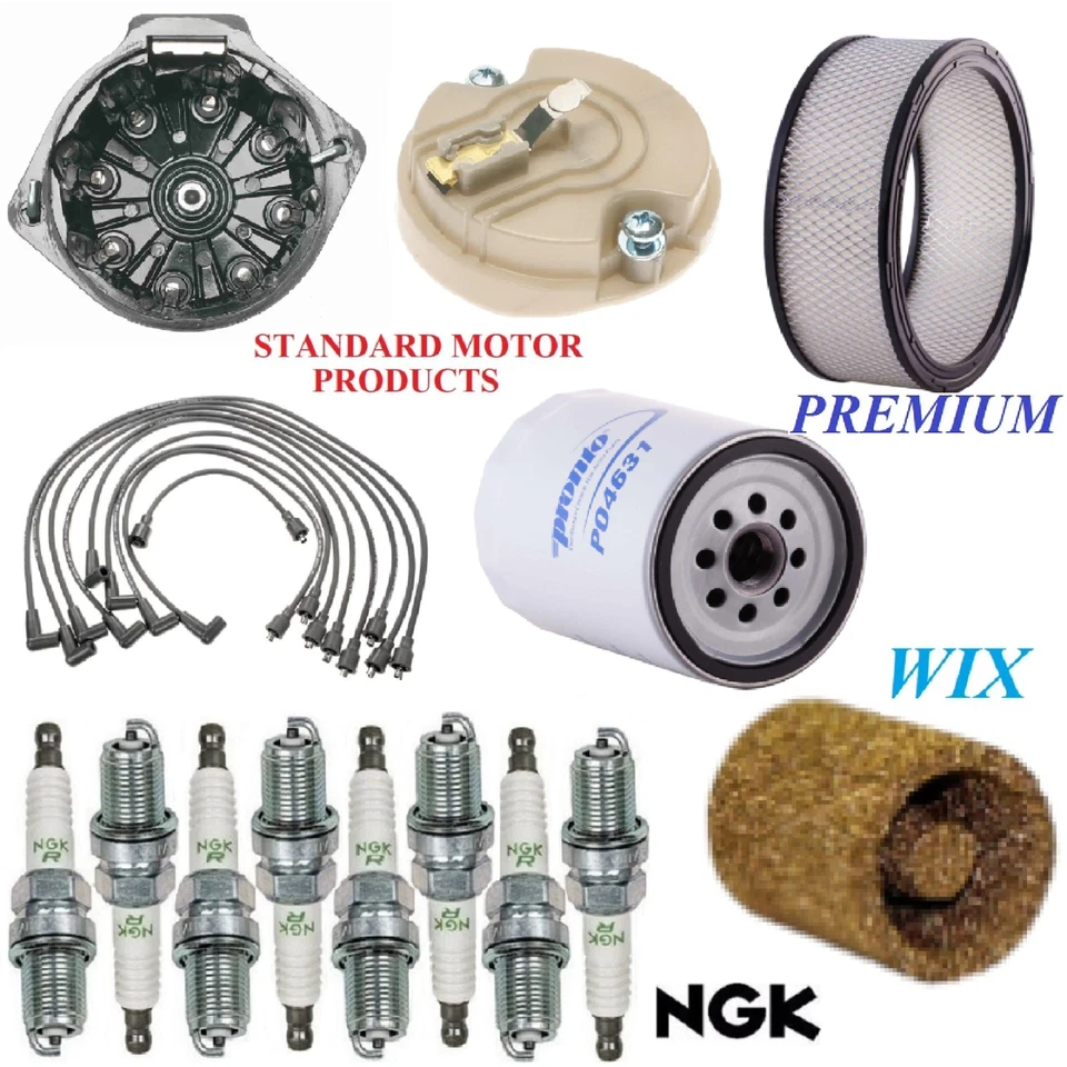 Kit de ajuste filtros tampa velas de ignição fio para Chevrolet G10 Van V8 5.0L; 2Bbl 1973 - Imagem 1 de 1