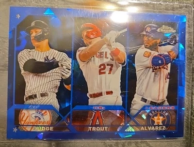 Aaron Judge 2023 Topps Chrome Sapphire Edition League Leaders Trout Alvarez #246 - Image 1 of 2