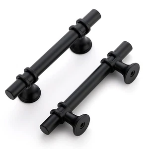 25 Pack 3 Inch Cabinet Handles Black Matte Kitchen Drawer Pulls Hardware 5 In... - Picture 1 of 9