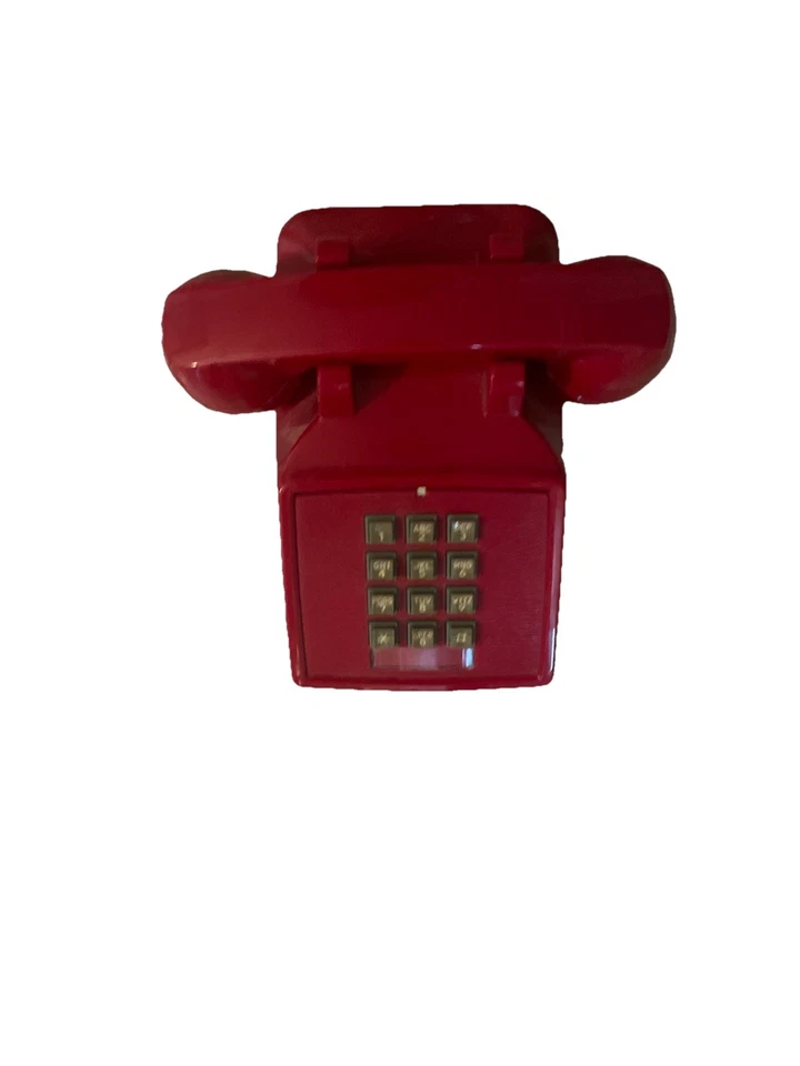 Красный телефон для стационарного телефона, красный традиционный проводной белый шнур сделано в США - Изображение 1 из 3