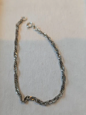 女士 7 英寸纯银 925 轻便精致网球手链编织 — 第 1/4 张图片