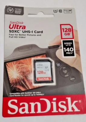 original SanDisk 128GB Ultra SDXC SD Card Class 10 UHS-I Memory Card 120MB/S - Image 1 of 3