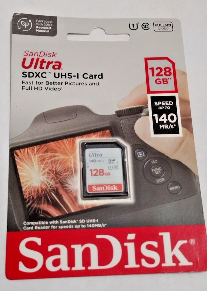 original SanDisk 128GB Ultra SDXC SD Card Class 10 UHS-I Memory Card 120MB/S - Image 1 of 3