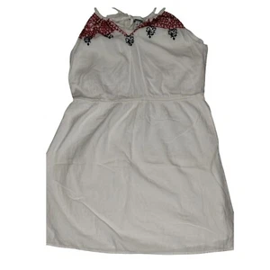 Old Navy White Dress Embroidered Sleeveless Casual Summer Sundress L - Picture 1 of 8