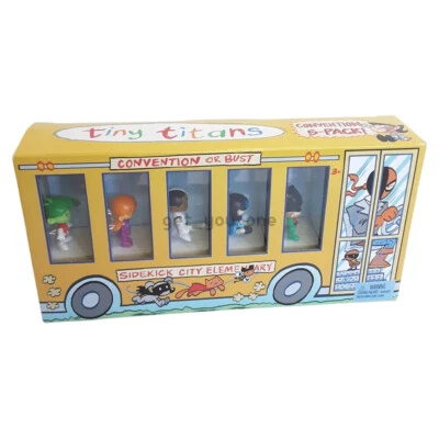 NOVO Mattel Tiny Titans SDCC 2012 Box Set Comic Con Exclusivo Mini Figuras 5pk - Imagem 1 de 4