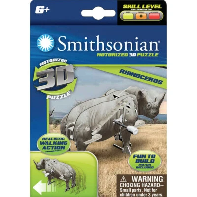 NEW SMITHSONIAN MUSEUM MOTORIZED 3D PUZZLE SAFARI SERIES: RHINOCEROS 69714 - image 1 of 2