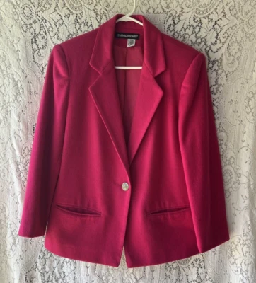 Savannah Vintage Jacket Womens Pink 100% Wool Blazer Gold Button Lined Barbie - Image 1 of 4