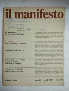 1970 12 IL MANIFESTO DICEMBRE 1970 N.12 ANNO II ROSSANDA KAROL BARBAGLI - Picture 1 of 2