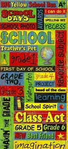 **RARE** SCHOOL WORDS theme Sandylion Scrapbook Stickers - Picture 1 of 2