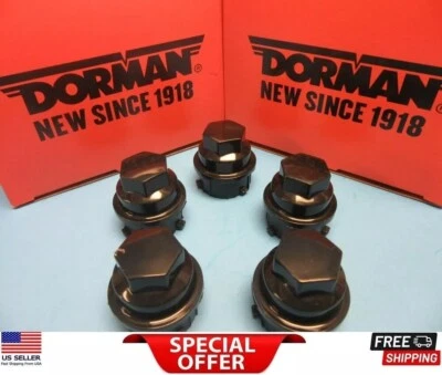 5 Wheel Nut Covers Replaces GM OEM # 9593028 for Buick Chevy GMC Pontiac Black, - Image 1 of 4