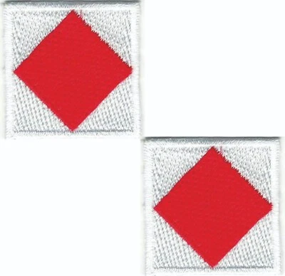Maritime Signal Flag Letter F Patch Embroidered Foxtrot Iron on (1 1/4" in) - Image 1 of 2