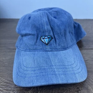Diamond Hat Blue Jean Hat Blue Cap Adjustable Blue Adult Size Hat - Picture 1 of 12
