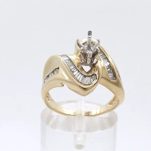 14k Gold Natural Diamond Semi Mount Marquise Engagement Ring Setting sz6 - Picture 1 of 11