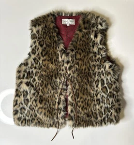 Tasha Polizzi Vegan Fur Vest Leopard Print Size Large Womens - Picture 1 of 6