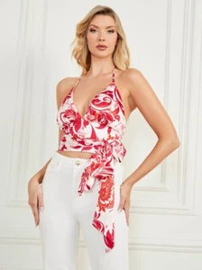 🩷 NWT Guess By Marciano front knot scarf top Size XS 🩷 - Picture 1 of 4