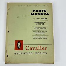 Cavalier Seventies Series K Model Coolers Parts Manual For Coke Machines