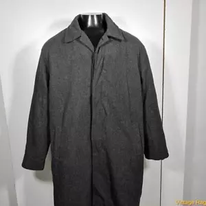 ALPINE SWISS Long Wool Coat Overcoat Mens Size XL Gray insulated - Picture 1 of 7