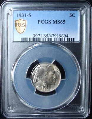 1931-S Buffalo Nickel - PCGS MS 65 - Gold Shield - Image 1 of 4
