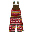 Born Famous Girls Size M 7-8 Christmas Reindeer Overall Jumpsuit Red Brown