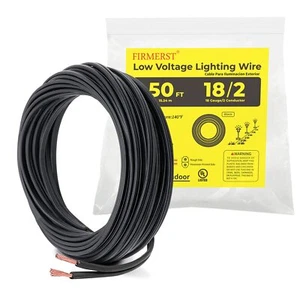 18/2 Low Voltage Landscape Wire Outdoor Lighting Cable 50 Feet - Picture 1 of 8