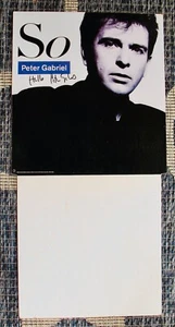 PETER GABRIEL ~ Firmado 1986 Record Store Promo Standup Para El Álbum "SO" ~ GÉNESIS - Imagen 1 de 3